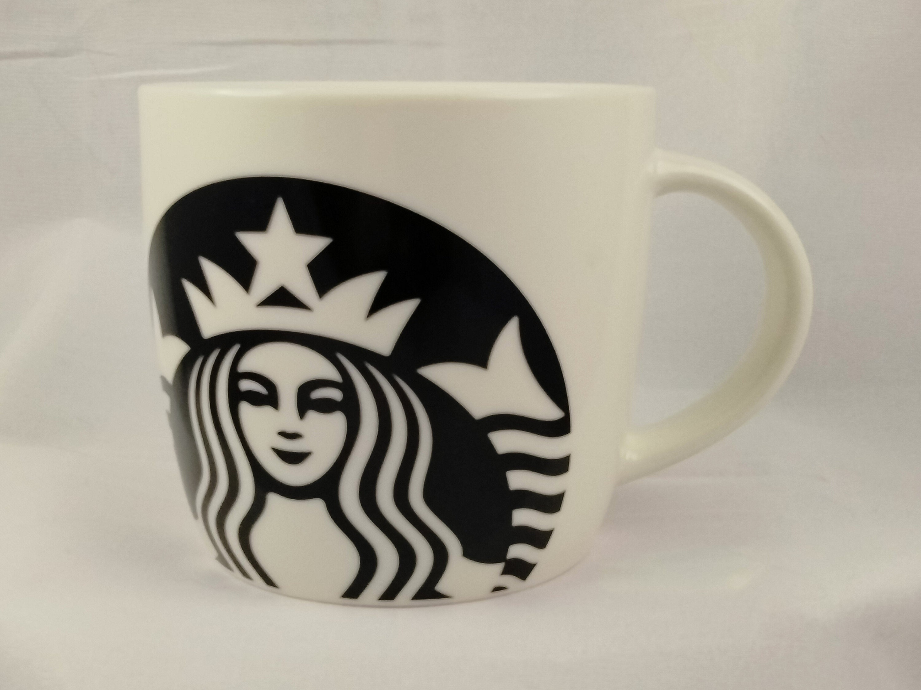 Starbucks Mermaid Logo Siren Mug Coffee Cup Black Logo With White Barrel  Shape 14 Fl Oz - New - Etsy