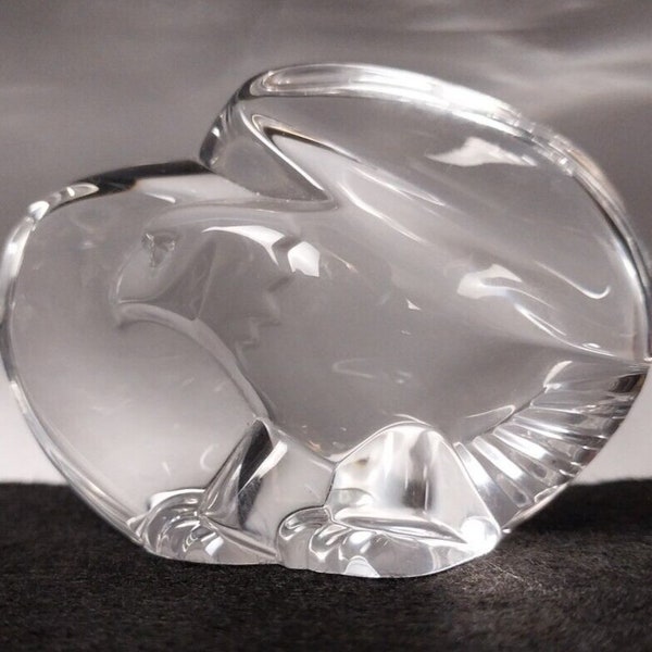 Vintage Steuben Glass Crystal Eagle Sculpture - 3" Hand Signed and Complete with Box - American Glass Hand Cooler In Perfect Condition