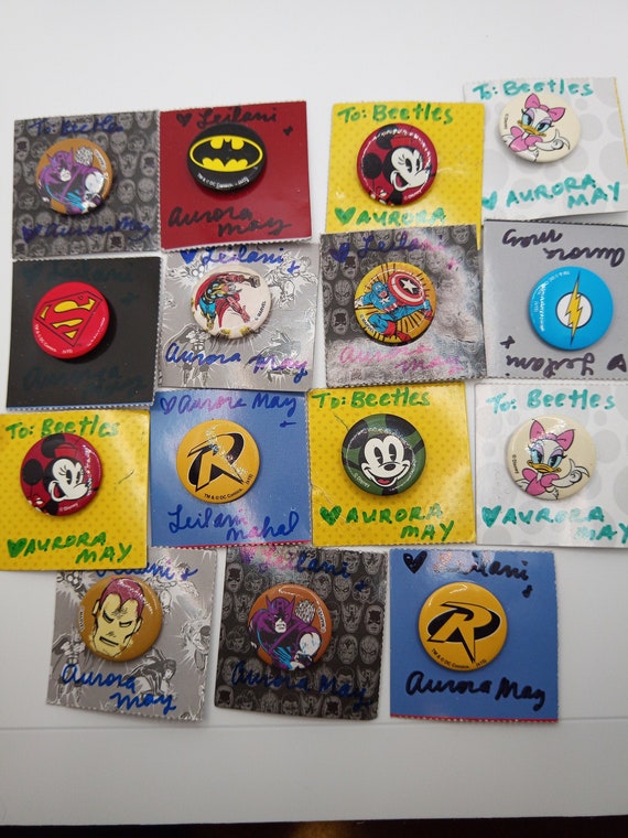 15 Assorted Marvel and Disney Comics Pinback Butto