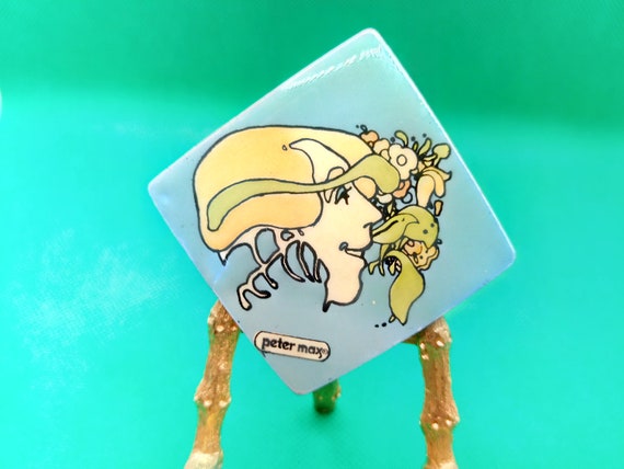 Large 1960/'s Enamel Peter Max Broach Pin Pop Art West Germany