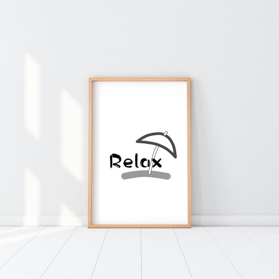 Relax Print Relax Poster Minimalist Wall Art Printable Wall Etsy