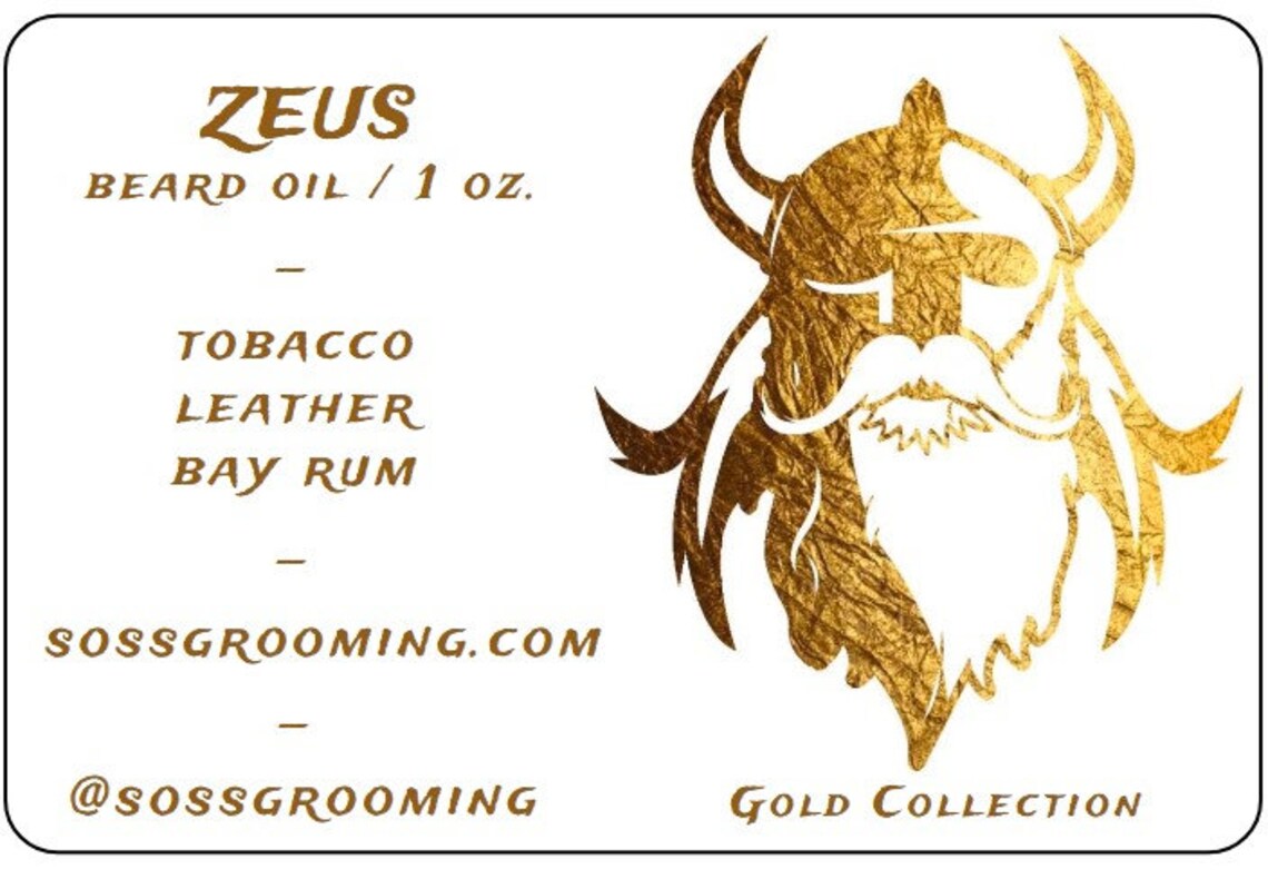Zeus Beard Oil Etsy