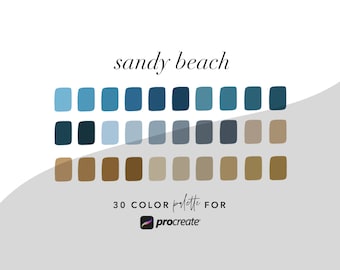 Sandy Beach Procreate Color Palette // iPad Lettering // Procreate Tools // Instant Digital Download