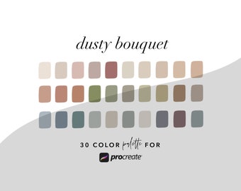 Dusty Bouquet Procreate Color Palette // iPad Lettering // Procreate Tools // Instant Digital Download
