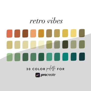 Retro Vibes Procreate Color Palette // iPad Lettering // Procreate Tools // Instant Digital Download
