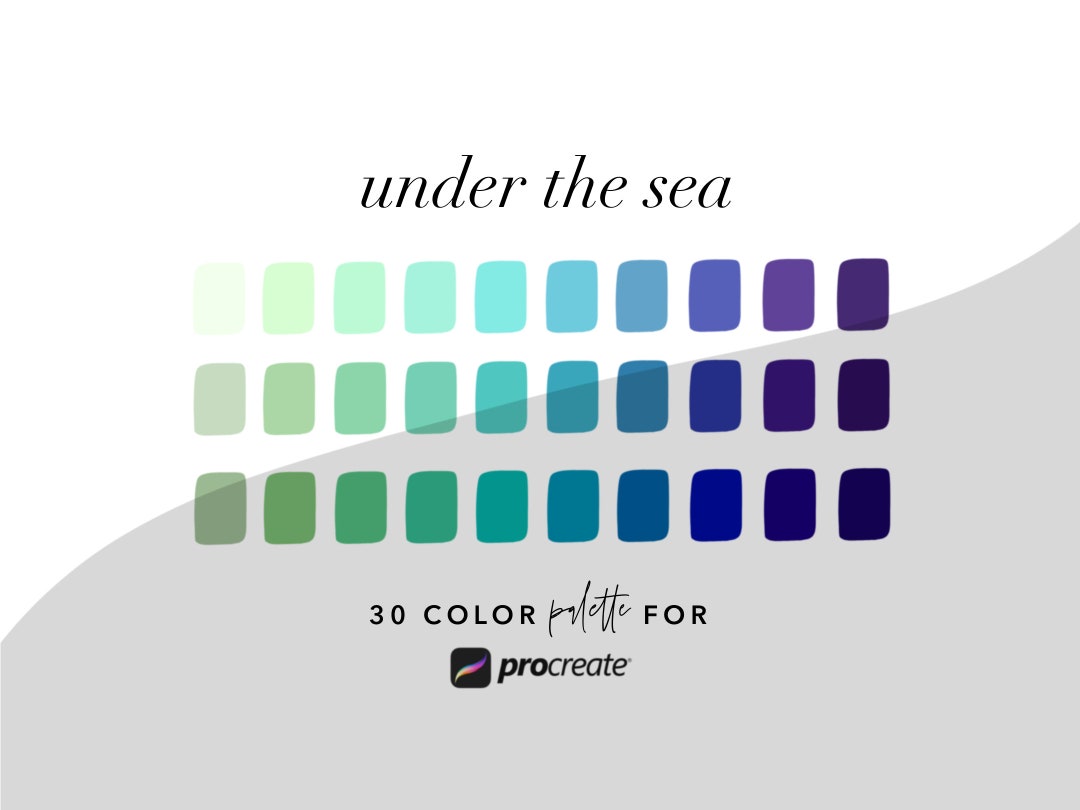 Under the Sea Procreate Color Palette // iPad Lettering // Procreate ...