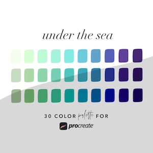 Under the Sea Procreate Color Palette // iPad Lettering // Procreate Tools // Instant Digital Download