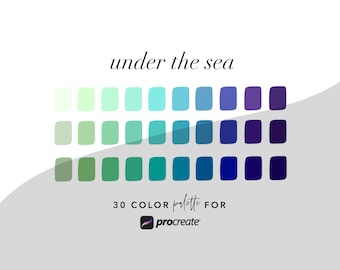 Under the Sea Procreate Color Palette // iPad Lettering // Procreate Tools // Instant Digital Download