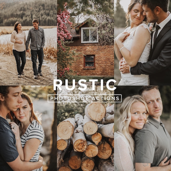 PHOTOSHOP ACTIONS – Rustic // Wedding, Nature Photography Filters