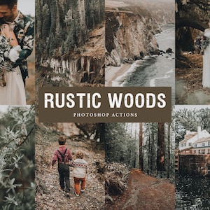 PHOTOSHOP ACTIONS – Rustic Woods // Vintage Forest Wedding Tones, Outdoors, Nature Actions