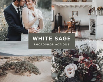 Photoshop Actions – White Sage // Moody Tones, Soft Fade, Nature & Wedding Photo Filters