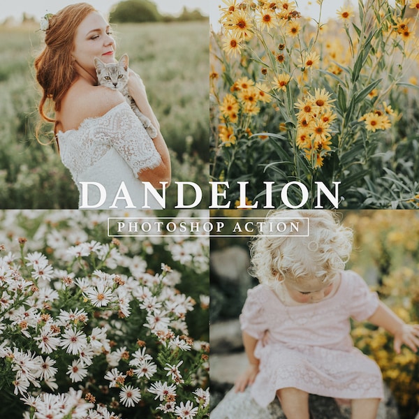 Dandelion Photoshop Action // Fresh Tone, Forest, Outdoors, Nature Action, Wedding Filter, Spring, Earth Tones, Summer Colors