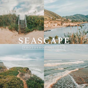 PHOTOSHOP ACTIONS - Seascape //  Beach Photography Filters, Landscape Photography (ATN)