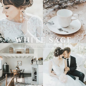PHOTOSHOP ACTION - White Sage // Clean Tone, Sage, Portrait Filter, Wedding Action, Nature Action, White Tone