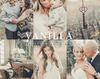 Vanilla Photoshop Action // Creamy Tones, Vanilla Tone, Beige Tone, Brown Tone, Nature Action