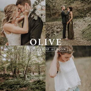 ACTION PHOTOSHOP - Olive // Action nature, filtre mariage, forêt, tons terre, filtre portrait, ton olive