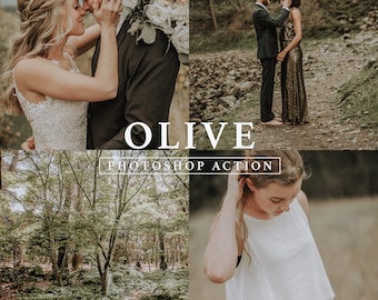 Olive Photoshop Action // Nature Action, Wedding Filter, Forest, Earth Tones, Portrait Filter, Olive Tone