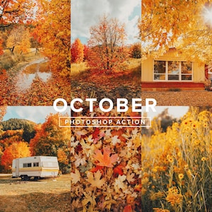 PHOTOSHOP ACTION – October // Golden, Autumn Tones, Fall Effects, Nature Action, Landscape Photography