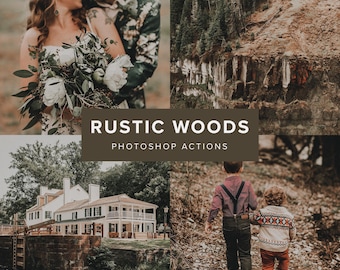Photoshop Actions – Rustic Woods // Earthy Outdoor, Woodland & Vintage Tones, Photo Filters