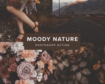 Photoshop Action – Moody Nature // Earthy Brown Tones, Dark & Moody, Photo Filter