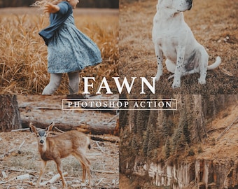 Fawn Photoshop Action // Warm Tone, Rustic, Beige, Brown Tone, Nature Action