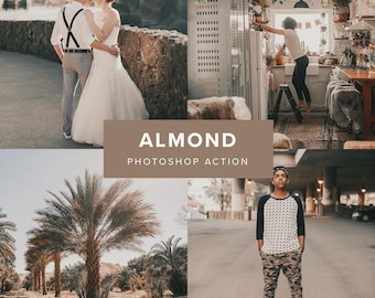 Photoshop Action – Almond // Creamy Beige Vintage Tones for Portrait, Wedding & Outdoor Photography, Photo Filter