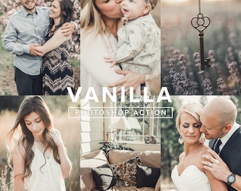 PHOTOSHOP ACTION – Vanilla // Creamy Washed Tones, Vintage, Nature & Portrait Filters