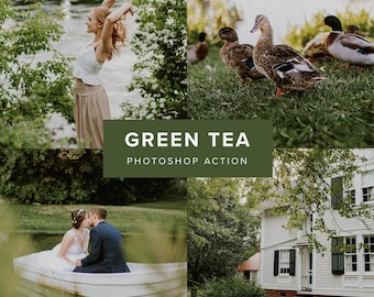 Photoshop Action – Green Tea // Earthy Wedding Photo Filter, Spring, Summer, Outdoors, Earthy Tones, Photo Filter
