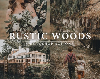 Rustic Woods Photoshop Actions // Nature Actions, Outdoor Actions, Woodland, Earth Tones, Forest, Vintage Tones