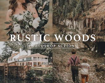 Rustic Woods Photoshop Actions // Nature Actions, Outdoor Actions, Woodland, Earth Tones, Forest, Vintage Tones