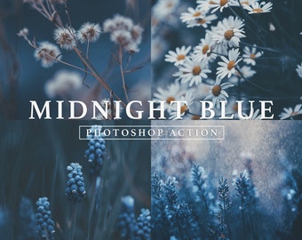 Midnight Blue Photoshop Action // Moody Tones, Blue Tone, Dark & Moody, Moody Blue