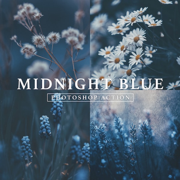 Midnight Blue Photoshop Action // Moody Tones, Blue Tone, Dark & Moody, Moody Blue