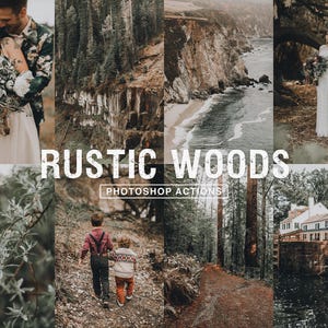 Photoshop Actions – Rustic Woods // Vintage Forest Wedding Tones, Outdoors, Nature Actions