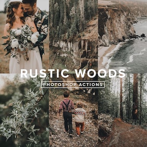 ACCIONES DE PHOTOSHOP – Bosque rústico // Tonos de boda vintage en el bosque, exteriores, acciones de naturaleza