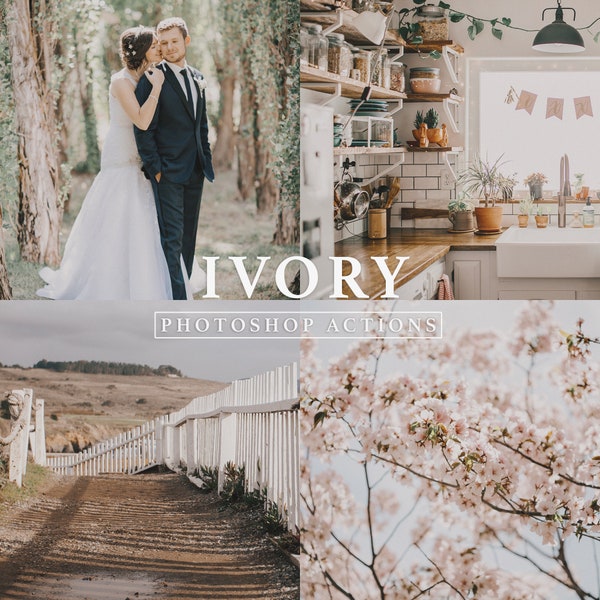 Ivory Photoshop Actions // Muted Tones, Airy Tones, Soft Tones, Creamy Tones, Wedding Action, Light & Airy, Portrait Filter