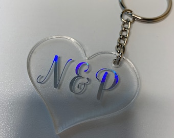 Couples initials keyring