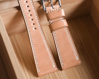 Natural Japanese Shell Cordovan Watch Strap (Pilot Style)