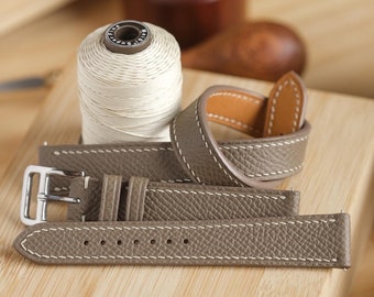 Etoupe Epsom Calfskin Apple Watch Strap: Interchangeable Loop Set