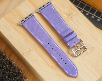Lavender Purple Epsom French Calfskin Apple Watch Band