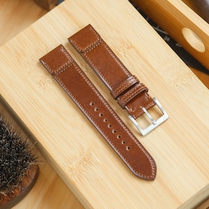 Coffee Brown Shell Cordovan Watch Strap for JLC Reverso