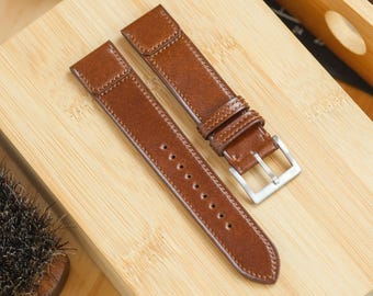 Coffee Brown Shell Cordovan Watch Strap for JLC Reverso