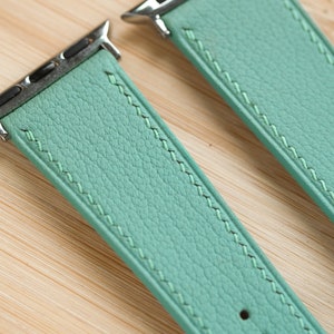 Tiff Blue French Goatskin Leather Apple Watch Strap/Band image 2