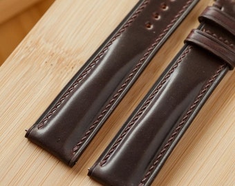 Horween Color (burgundy) Shell Cordovan Watch Strap