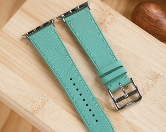 Tiff Blue - French Goatskin Leather -  Apple Watch Strap/Band