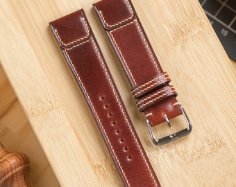 Garnet Red Shell Cordovan Watch Strap for JLC Reverso