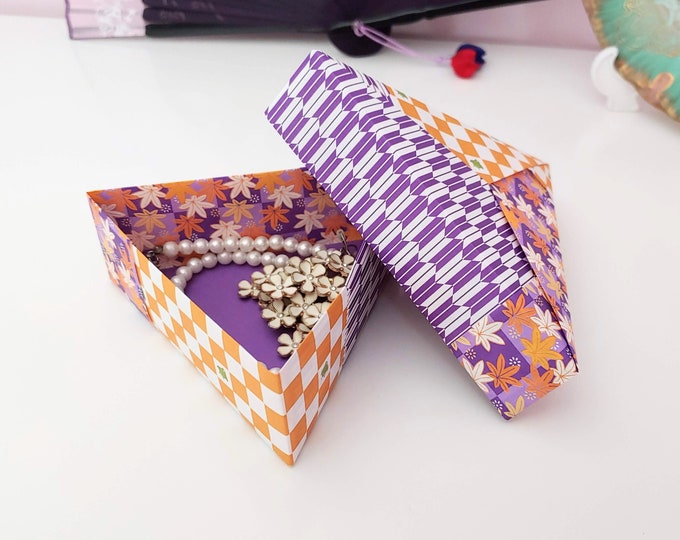Purple Violet Yellow Orange Finished Origami Triangle Box - Etsy