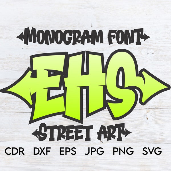 Monogram graffiti font svg, Graffiti alphabet svg, street font, urban alphabet, Graffiti letters, street art font