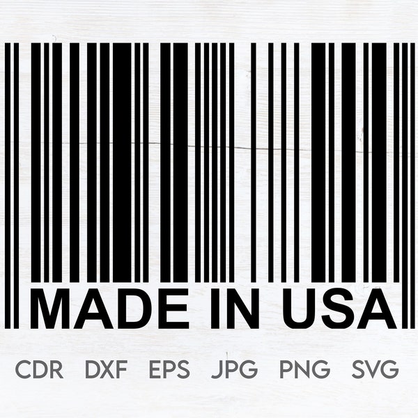 Made in USA svg, made in United States svg, barcode svg, made in USA png