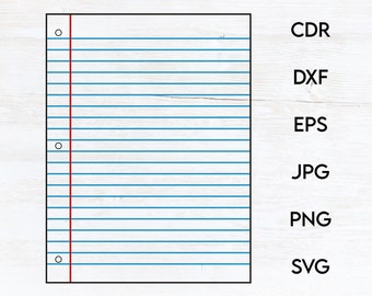 pics Notebook Lines Svg notebook paper svg etsy