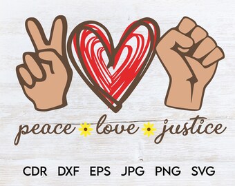 Download Peace Love Justice Svg With Photos Etsy